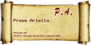 Press Ariella névjegykártya